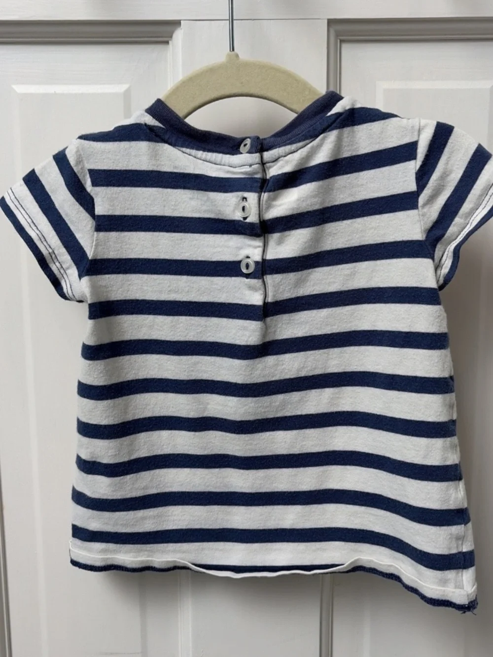 Ralph Lauren Polo Bear Tee Girls 18 Months Artist Stripper Navy White Cott
